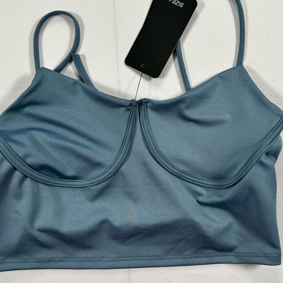 NWT Women’s Two Swimsuit Tops - Blue - 1 Bikini/ 1 Tankini - Size Large & XL - Picture 5 of 8